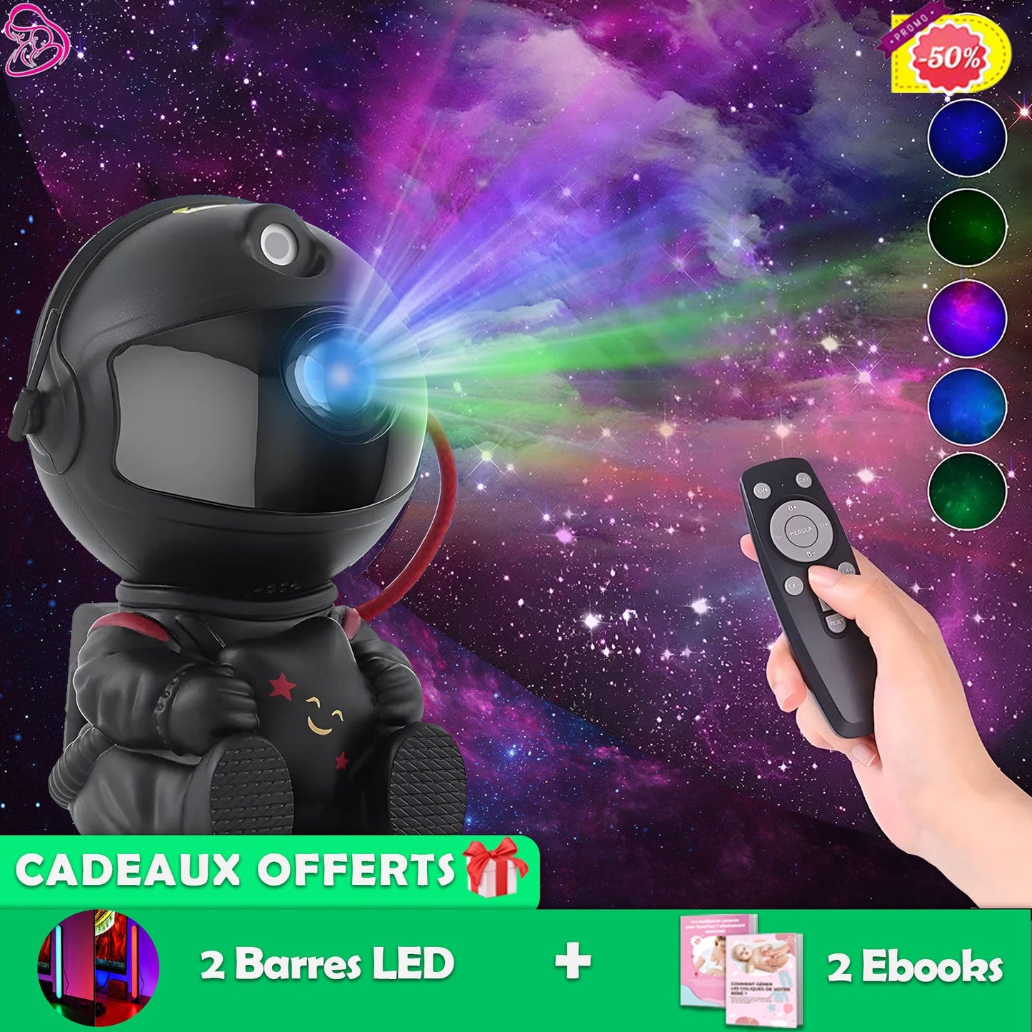 Projecteur de Galaxie Étoilée - AstroBoy™ - Amour Bébé